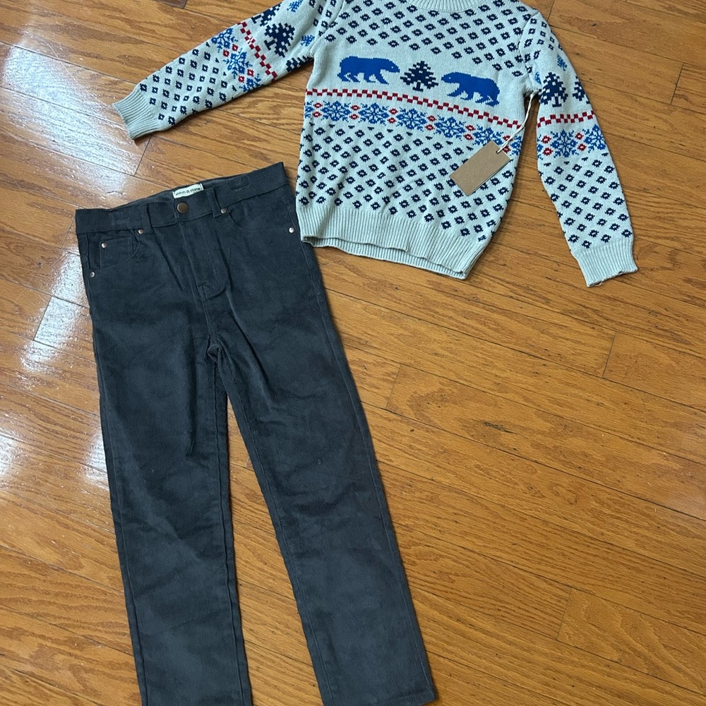 NWT Stitch & stone premium boys sweater & pants 2 pcs set